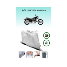 Gri Arka Çanta Ve Kilit Uyumlu Yamaha Virago Xv 250 Uyumlu Motor Brandası