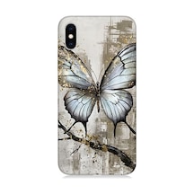 Apple Uyumlu iPhone Xs Max Gri Kelebek Desenli Silikon Kılıf Apple Uyumlu iPhone Xs Max Gri Kelebek Desenli Silikon Kılıf