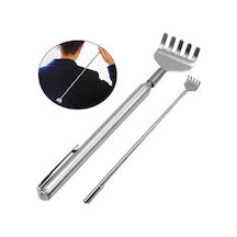 2 Adet Teleskobik Sırt Kaşıyıcı Metal Kaşağı Kaşıma Aleti Sırt Ka Gri