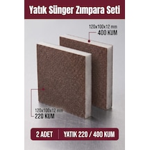 220 - 400 Kum Sünger Zımpara Seti 120x100x12 Mm Yatık El Zımparası 2 Adet