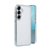 Mey İthalat Samsung Galaxy Uyumlu S25 Plus Kılıf Lensli Silikon - Gümüş -