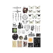 43 Adet Fairygrunge Fairycore Sticker Seti - Etiket Seti Scrapbook Bullet Journal Çok Renkli