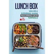 Paslanmaz Çelik, Vakumlu Kapak, Termoslu, Dikdörtgen Çatal Ve Kaşıklı Yemek Taşıma Kabı, Sefer Tası, Lounch Box 600ml Lacivert - 920005206 Lacivert - 920005206 Lacivert