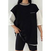 Tarzsokak Çift Renk Minimal Less 2 Baskılı Unisex Tshirt Beyaz
