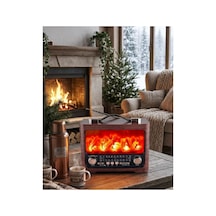 Taşınabilir Şömine Efektli Bluetooth Hoparlör Fm Ra Led Işıklı Müzik Çalar