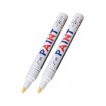 Oto Lastik Yazı Kalemi 2'li Set Beyaz - Beyaz Lastik Boya Kalemi Yazı Renklendirme Kalemi