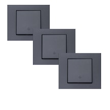Ovivo Grano Light Anahtar Çerçeveli Füme 3 Adet Sıva Altı Grano