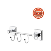 Çelik Banyo Paslanmaz Pirinç Kumru Kancalı 3'lü Banyo Askısı Set Askılık Krom