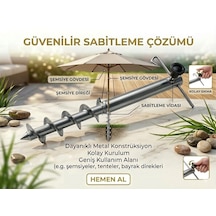 Metal Unıversal Şemsiye Sabitleyici Sılver Metal Gri
