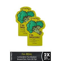 TonyMoly Yüz Maskesi I'm Real Canlandırıcı Brokoli Cilt Bakımı 2 Adet