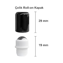 Afracam 10 Ml Çelik Roll On Şişesi 10 Cc Sızdırmaz Siyah Kapaklı Cam Şişe 2 Adet Şeffaf, 10