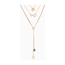 Kuyumcudukkani Karışık 3 Parçalı Kolye-37277-r-blu Rose Gold