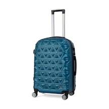 Reymond Luggage Piramit Desen ABS Seyahat Valizi, Canyon Serisi,  Petrol Mavi - Orta Boy Petrol Mavisi