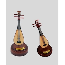 Enstrüman Şeklinde Müzik Kutusu Lüt Tasarım Melodious Music Kahverengi