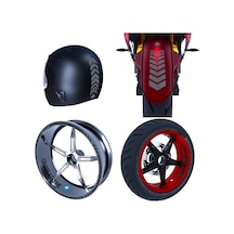 Moto Rider 4'lü Sticker Seti Siyah Karbon Fiber Dokulu İç Dış Jant Şeridi Kask Ve Çamurluk Çınar Extreme
