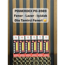 Powerdex Pd-8989 Şarjlı Led El Feneri Lazer Işıldak Oto Tamirci Kamp Çalışma Lambası Çok Renkli