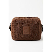 Vellabags Peluş Kahverengi Organizer Çanta Günlük Kullanım Makyaj Çantası Acı Kahverengi