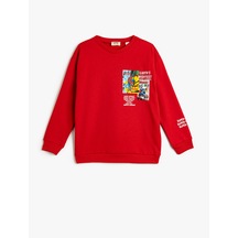 Koton Marvel Sweatshirt Lisanslı Bisiklet Yaka Uzun Kollu Kırmızı 5wkb10239tk Kırmızı