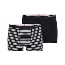 Blackspade Erkek Boxer 2Li Paket Stripes 9551 - Siyah
