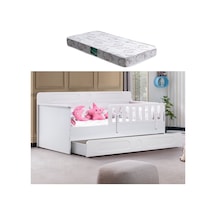 Yavrulu Karyola, Flora Yavrulu Montessori Karyola - Beyaz + 1 Adet Comfort Yatak