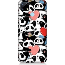 Realme 7i Uyumlu Silikon Kılıf Panda Aşkı Ve