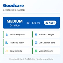 Bel Bantlı Yetişkin Hasta Bezi Medium 30'lu 3 Paket 90 Adet Tek Ebat