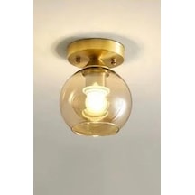 Rsylight Rustik Dekoratif Metal Modern Eskitme Opal Bal Camlı Tekli Avize Eskitme