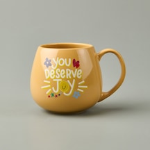 Kitchen You Deserve Joy Sloganlı Kupa - Sarı - 310 Ml Renkli