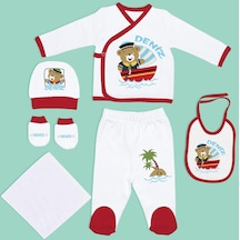 Bk Kids Kişiye Özel Hastane Çıkışı, Bebek Kıyafeti, Yeni Doğan Bebek Hediyesi, 6 Parça Kırmızı Bebek Elbise Giyim Seti-1