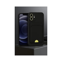 Apple İphone 11 Kılıf Kelvin Kartvizitli Silikon - Mavi Düz Renkli
