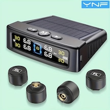 Boatshop1 Ynf Güneş Enerjili Tpms Siyah 4 Harici Sensör Lastik Basınç Sıcaklık İzleme Kolay Kurulum Titreşim Algılama Sezgisel Ekran