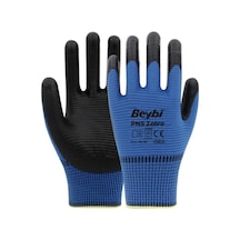 Pn5 Zebra Mavi Nitril Kaplı Örgü Polyester Iş Eldiveni Siyah