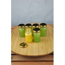 6 Adet Şeffaf Cam Shot Detoks Şişesi 67 Ml Sızdırmaz Gold Metal Kapaklı Mini Kavanoz