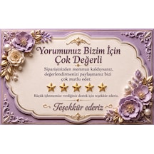 3d Tasarım İşletme Yorum Kartı Sipariş Teşekkür Kartı Lila