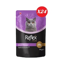 Reflex Plus Jöle İçinde Somonlu Ve Ton Balıklı Yetişkin Kedi Konservesi 85 Gr 24 Adet