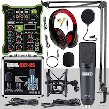 Midex Cx2 Functional Paket-5 Stüdyo Mikrofon Ses Kartlı Mikser Kulaklık Stand