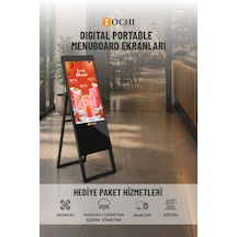 Taşınabilir Digital Menü Board Ekran 32 Yüksek Parlaklık Full HD Portatif Reklam & Ekranı
