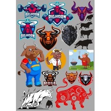 Boğa Sticker Set 20 Parça Telefon, Tablet, Defter, Laptop Sticker