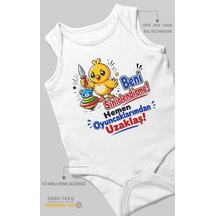 Morivokids Beni Sinirlendirme Mesajlı Sıfır Kollu Bebek Body %100 Pamuk Beyaz
