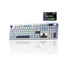 Aula F108 Pro Ekranlı Mekanik Klavye Reaper Switch Rgb Hot Swap 8000mah Makrolu Oyuncu Klavyesi Mavi