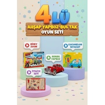 Eğitici Öğterici Ve Eğlenceli 4'lü Frame Yapboz Hikayeli Ve Bul-tak Takımı Renkli 4lü Oyun Seti
