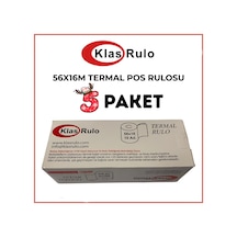 Klas Rulo Yazar Kasa Pos Rulosu 56mmx16metre 5 Paket 50 Adet