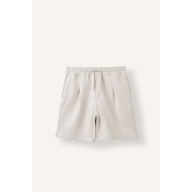 Defacto Beli Lastikli Bağcıklı Baggy Fit Şort I3697ax26smgr541 Gri-gr541
