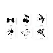 Airbrush Tattoo Kalp Çiçek Geçici Dövme Şablonu Seti Sadece Desen