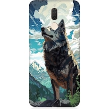 Huawei Mate 10 Lite Uyumlu Fantastik Bulutlar Ve Kurt Desenli Silikon Kılıf