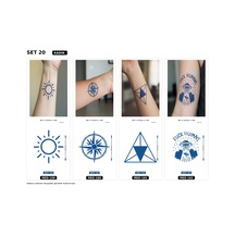 Minimal 5 Cm Yarı Kalıcı Geçici Dövme 4 Adet Birden Aylık Mini Set 22