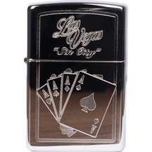 Zippo Las Vegas Çakmak - 49007-00063-model47 Gümüş