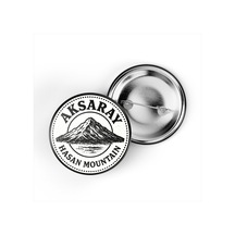 5 Adet İğneli Çanta Rozeti - Hasan Dağı - Aksaray - 44 MM Çok Renkli