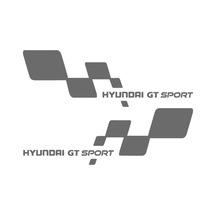 2 Adet Hyundai Gt Sport Sticker - Hyundai Sticker - Kapı Altı Sticker - 30cm X 12cm - Gri
