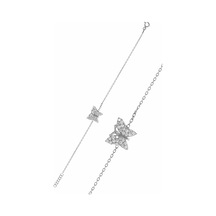 Kelebek Model Zirkon Taşlı Gümüş Kadın Bileklik 201024996 Gümüş